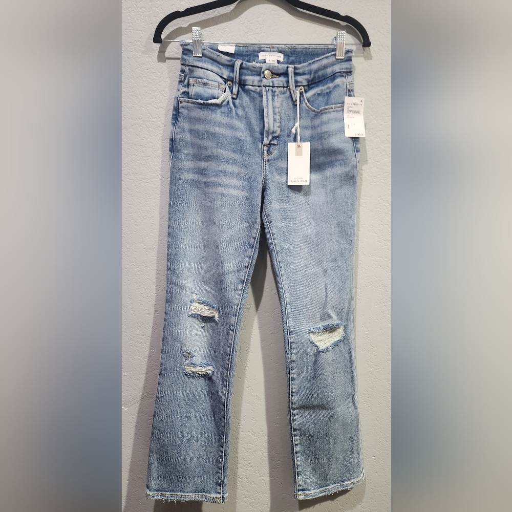 Good American Straight Leg Jeans - Sz 26/2 - Picture 3 of 5